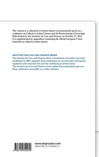 Produktbild: Collective Action Clauses and the Restructuring of Sovereign Debt