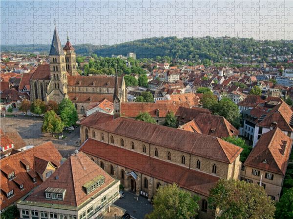 Produktbild: CALVENDO Puzzle Panoramablick vom Turm der Frauenkirche, ein Motiv aus dem Kalender Esslingen von oben und von unten | 1000 Teile Lege-Gr&ouml;&szlig;e 64x48cm F