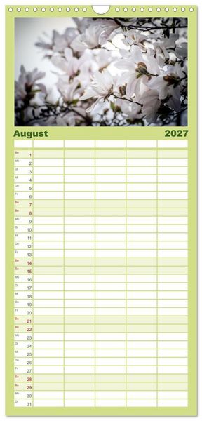 Produktbild: Familienplaner 2027 - Fr&uuml;hlingsbl&uuml;her - Farbenpracht nach dem Winter mit 5 Spalten (Wandkalender, 21 x 45 cm) CALVENDO