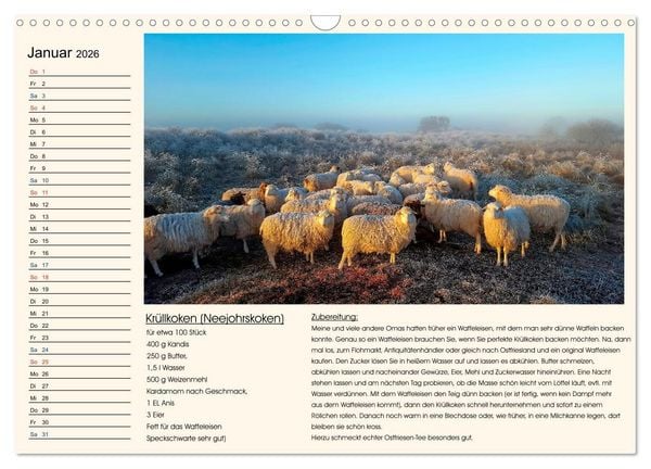 Produktbild: Ostfriesland kochen wie fr&uuml;her (Wandkalender 2026 DIN A3 quer), CALVENDO Monatskalender