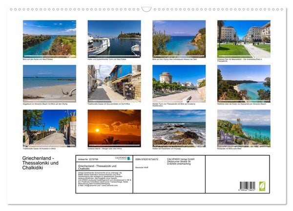 Produktbild: Griechenland - Thessaloniki und Chalkidiki (Wandkalender 2026 DIN A2 quer), CALVENDO Monatskalender