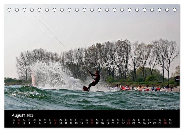 Produktbild: Kitesurfen &ndash; Faszination auf dem Wasser (Tischkalender 2026 DIN A5 quer), CALVENDO Monatskalender