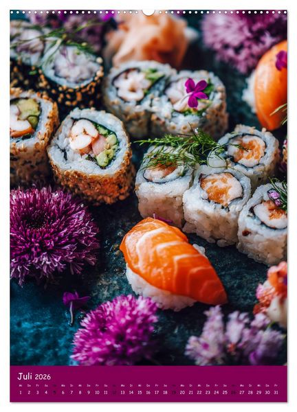 Produktbild: Sushi Kalender - Japanisches Essen f&uuml;r Sushi Liebhaber (hochwertiger Premium Wandkalender 2026 DIN A2 hoch), Kunstdruck in Hochglanz