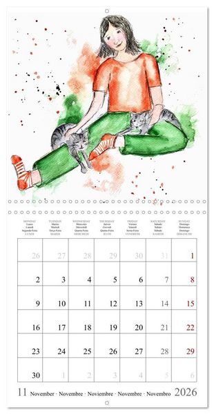 Produktbild: My faithful companions - Watercolours of a love for cats (Wall Calendar 2026 12 &times; 12 Inch) CALVENDO 12 Month Wall Calendar