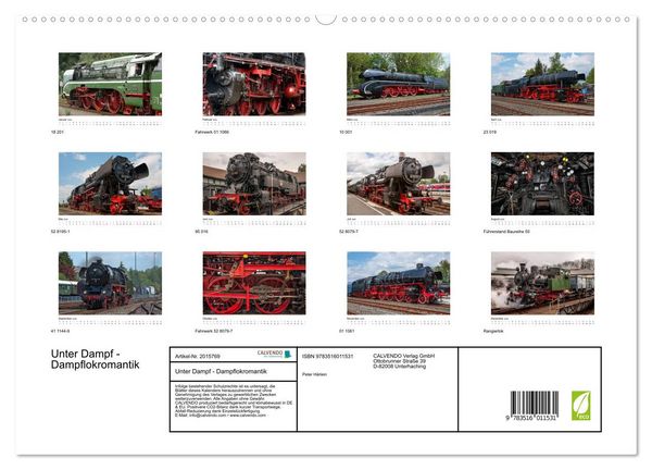 Produktbild: Unter Dampf - Dampflokromantik (hochwertiger Premium Wandkalender 2026 DIN A2 quer), Kunstdruck in Hochglanz