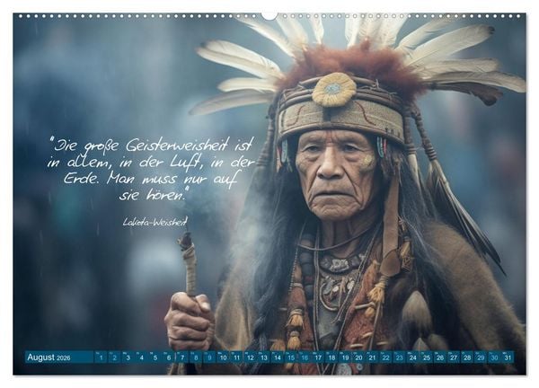 Produktbild: Die Stimme des Windes: Indianische Weisheiten im Jahresverlauf (Wandkalender 2026 DIN A2 quer), CALVENDO Monatskalender