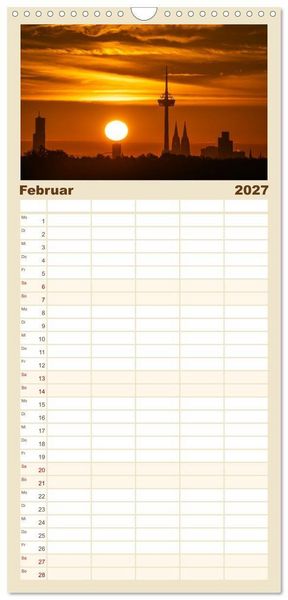 Produktbild: Familienplaner 2027 - Urbane Impressionen: Domstadt K&ouml;ln - Lebensgef&uuml;hl am Rhein mit 5 Spalten (Wandkalender, 21 x 45 cm) CALVENDO