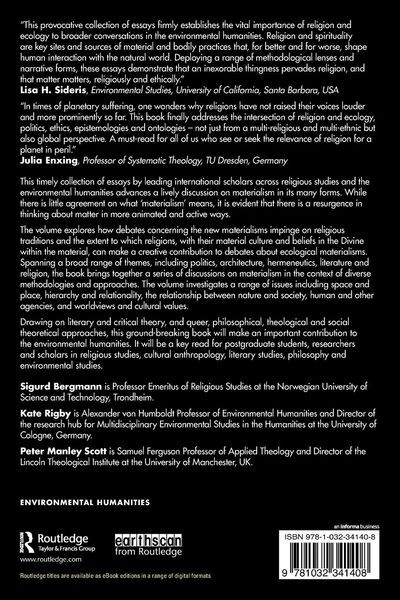 Produktbild: Religion, Materialism and Ecology