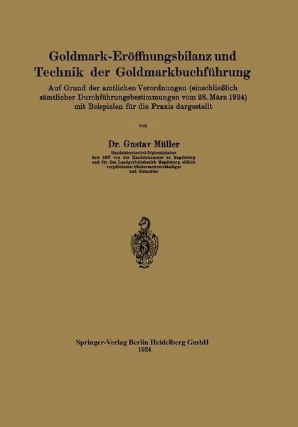 Produktbild: Goldmark-Er&ouml;ffnungsbilanz und Technik der Goldmarkbuchf&uuml;hrung