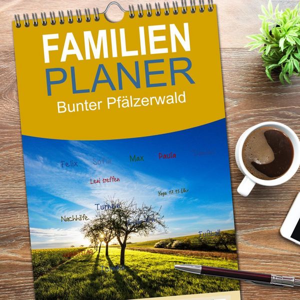 Produktbild: Familienplaner 2026 - Bunter Pf&auml;lzerwald mit 5 Spalten (Wandkalender, 21 x 45 cm) CALVENDO