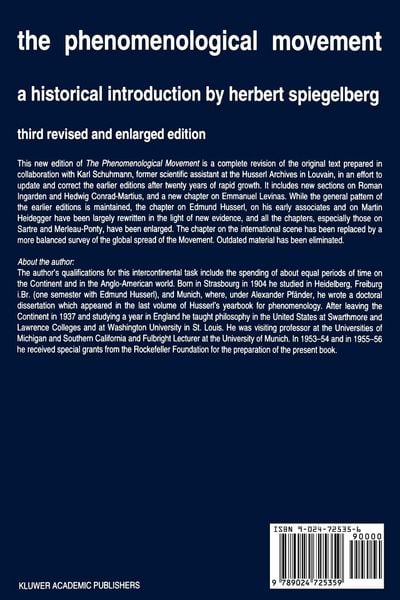 Produktbild: The Phenomenological Movement