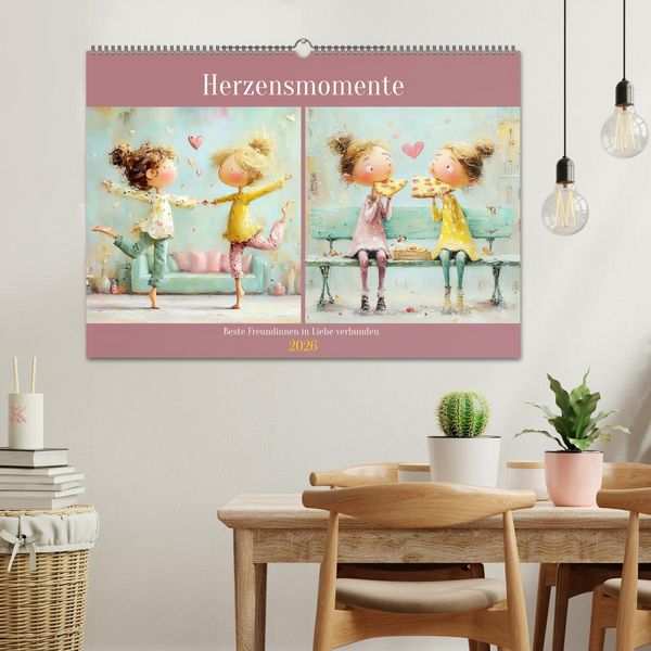Produktbild: Herzensmomente. Beste Freundinnen in Liebe verbunden (Wandkalender 2026 DIN A2 quer), CALVENDO Monatskalender