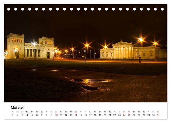 Produktbild: Nachts in M&uuml;nchen (Tischkalender 2026 DIN A5 quer), CALVENDO Monatskalender