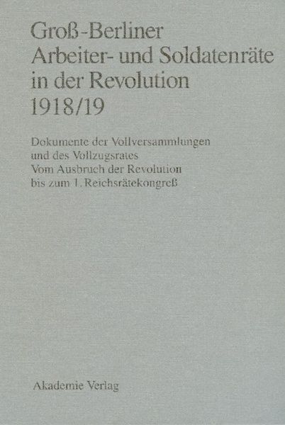 Produktbild: Gro&szlig;-Berliner Arbeiter- und Soldatenr&auml;te in der Revolution 1918/19