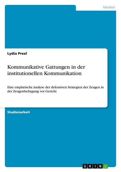 Produktbild: Kommunikative Gattungen in der institutionellen Kommunikation