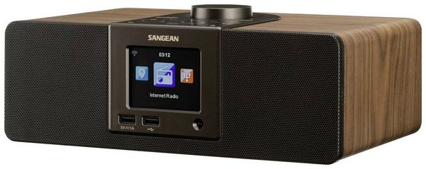 Produktbild: Sangean WFR-32 Internet Tischradio Internet Bluetooth&reg;, AUX, USB, Internetradio Inkl. Fernbedienung Schwarz, Holz