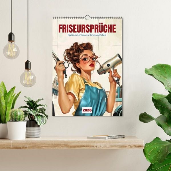 Produktbild: Friseurspr&uuml;che, Spa&szlig; rund um Frisuren, Kamm und Schere (Wandkalender 2026 DIN A3 hoch), CALVENDO Monatskalender