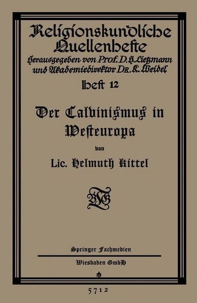 Produktbild: Der Calvinismus in Westeuropa