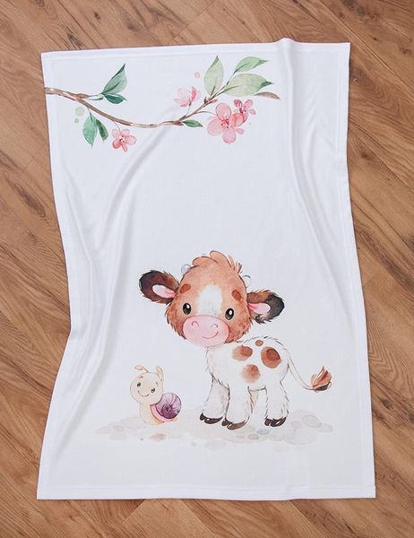 Produktbild: Herding 1540231014 - babybest&reg;, Babydecke, S&uuml;&szlig;es K&auml;lbchen, Soft-Peachdecke, Microfaser, weiss/beige, 75x100 cm