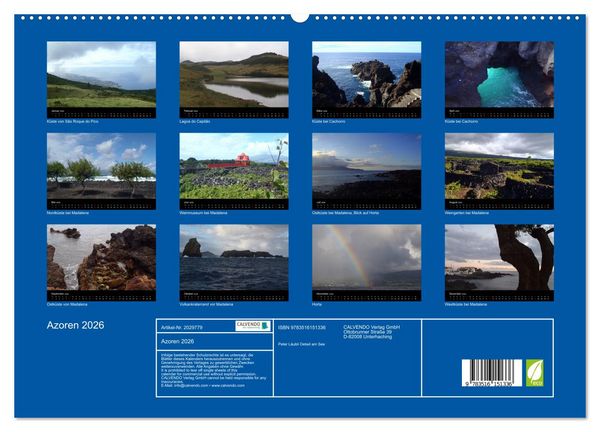 Produktbild: Azoren 2026 (hochwertiger Premium Wandkalender 2026 DIN A2 quer), Kunstdruck in Hochglanz