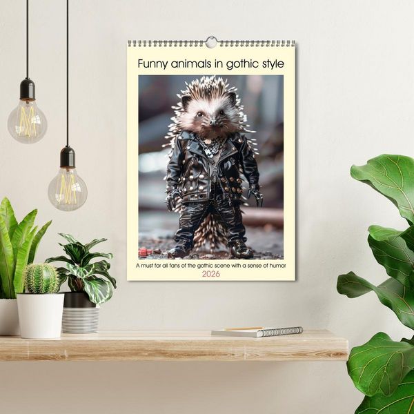 Produktbild: Funny animals in gothic style (Wall Calendar 2026 DIN A3 portrait), CALVENDO 12 Month Wall Calendar