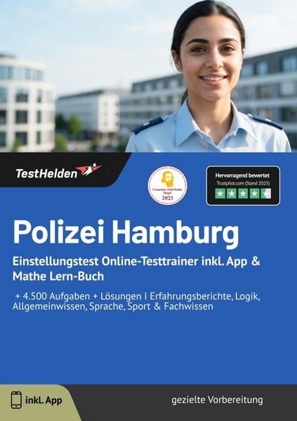 Produktbild: Polizei Hamburg: Einstellungstest Online-Testtrainer inkl. App & Mathe Lern-Buch