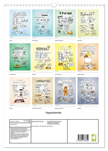 Produktbild: Vegankalender (Wandkalender 2026 DIN A3 hoch), CALVENDO Monatskalender