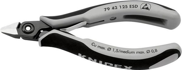 Produktbild: Knipex 79 42 125 ESD ESD Seitenschneider ohne Facette 125mm