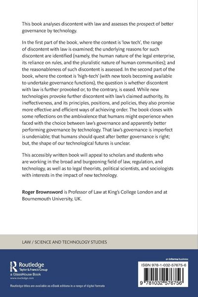 Produktbild: Technology, Humans, and Discontent with Law