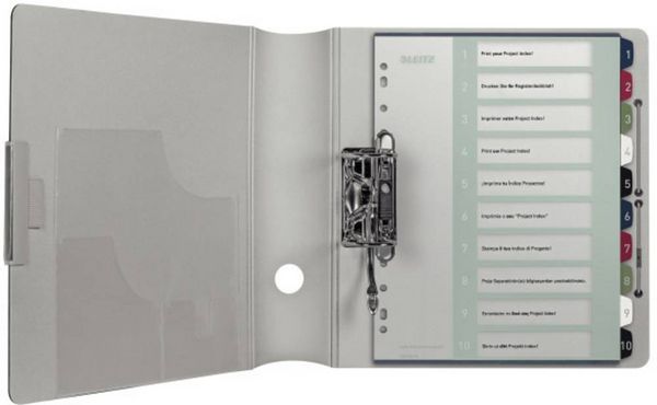 Produktbild: Leitz 1237 Style Register DIN A4 1-10 Polypropylen Mehrfarbig 10 Registerbl&auml;tter extrabreit, PC-beschriftbar 1237-00-00