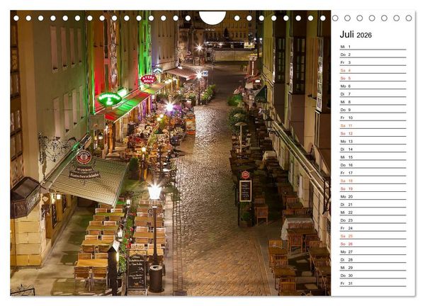 Produktbild: Eine Nacht in Dresden (Wandkalender 2026 DIN A4 quer), CALVENDO Monatskalender