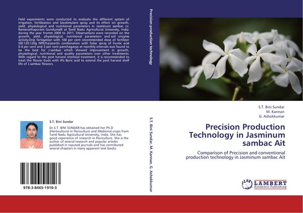 Produktbild: Precision Production Technology in Jasminum sambac Ait