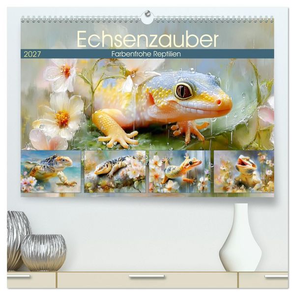 Produktbild: Echsenzauber. Farbenfrohe Reptilien (hochwertiger Premium Wandkalender 2027 DIN A2 quer), Kunstdruck in Hochglanz