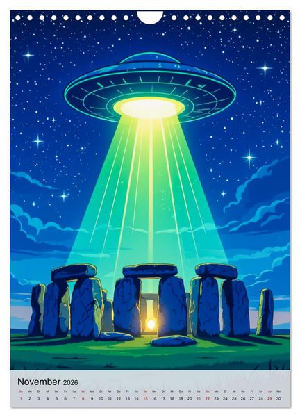 Produktbild: Wir sind nicht allein - UFO-Mythen (Wandkalender 2026 DIN A4 hoch), CALVENDO Monatskalender