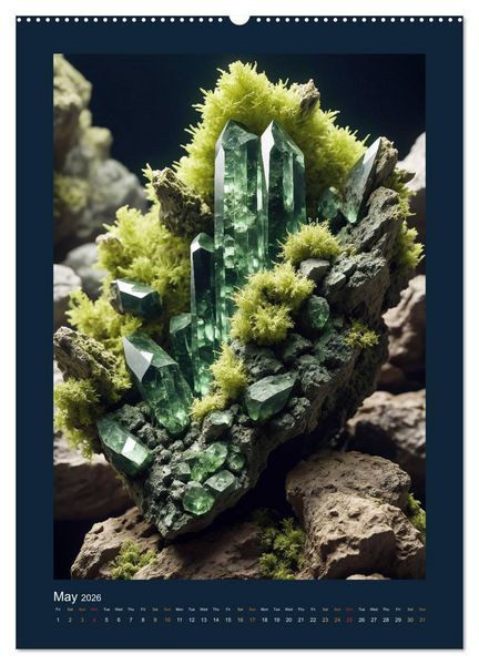 Produktbild: Fantastic Minerals - Mysterious Treasures (High Quality Premium Wall Calendar 2026 DIN A2 portrait),CALVENDO 12 Month Wall Calendar