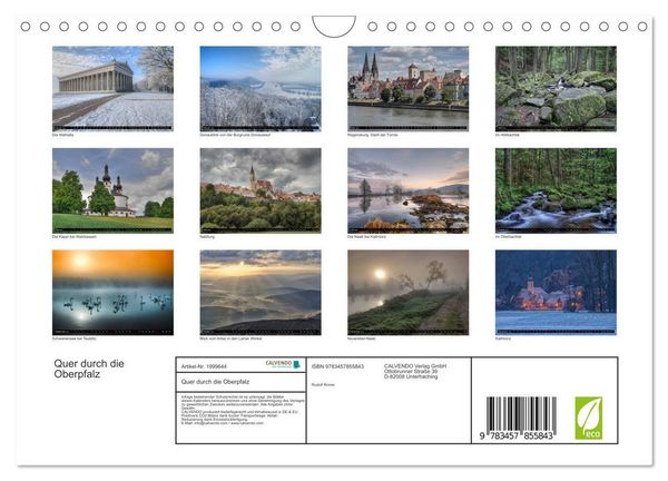 Produktbild: Quer durch die Oberpfalz (Wandkalender 2026 DIN A4 quer), CALVENDO Monatskalender