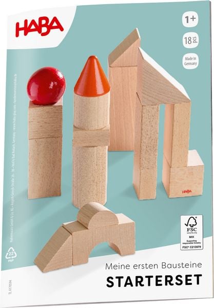 Produktbild: HABA 2013395001 - Meine ersten Bausteine: Starter-Set, Holz, 18-teilig