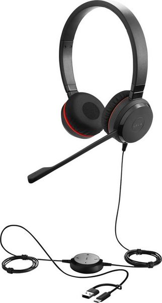 Jabra Evolve 30 II On Ear Headset kabelgebunden Stereo Schwarz Noise Cancelling, Mikrofon-Rauschunterdrückung Headset -