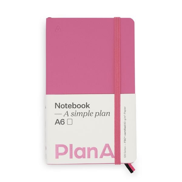 Notizbuch A6 Softcover Candy Pink Blanko, 128 Seiten
