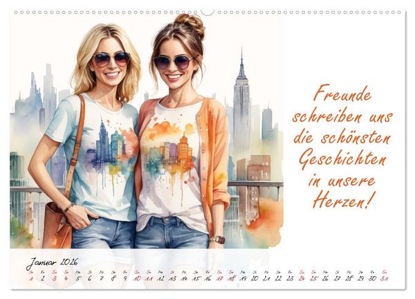 Produktbild: Beste Freundinnen (Wandkalender 2026 DIN A2 quer), CALVENDO Monatskalender