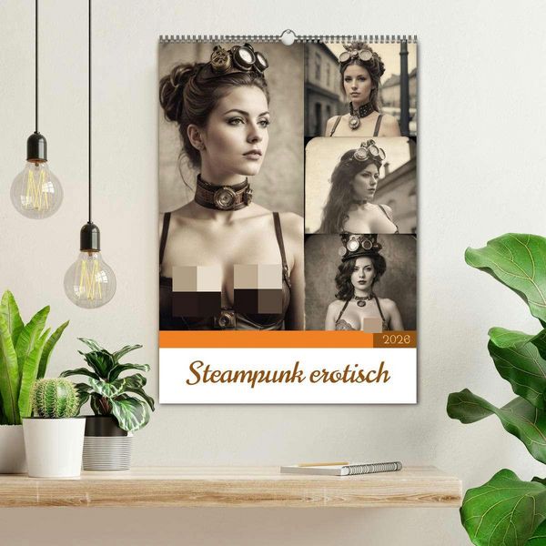 Produktbild: Steampunk erotisch (Wandkalender 2026 DIN A2 hoch), CALVENDO Monatskalender