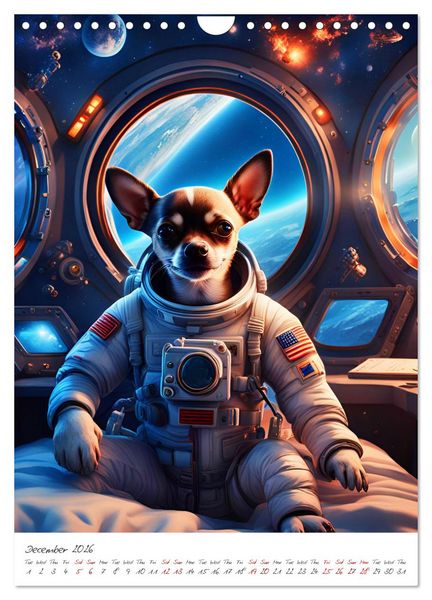 Produktbild: Chihuahua Adventure in Space (Wall Calendar 2026 DIN A4 portrait), CALVENDO 12 Month Wall Calendar