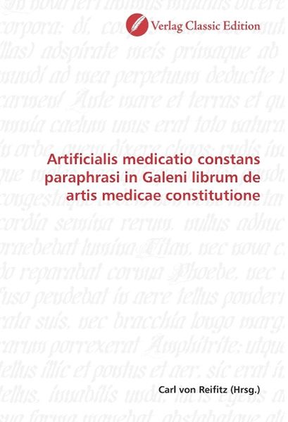 Produktbild: Artificialis medicatio constans paraphrasi in Galeni librum