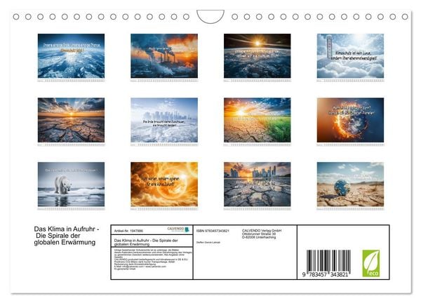 Produktbild: Das Klima in Aufruhr - Die Spirale der globalen Erw&auml;rmung (Wandkalender 2026 DIN A4 quer), CALVENDO Monatskalender