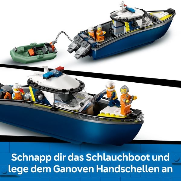 Produktbild: LEGO City Verfolgungsjagd im Polizeiboot, Spielset mit Schnellboot 60456