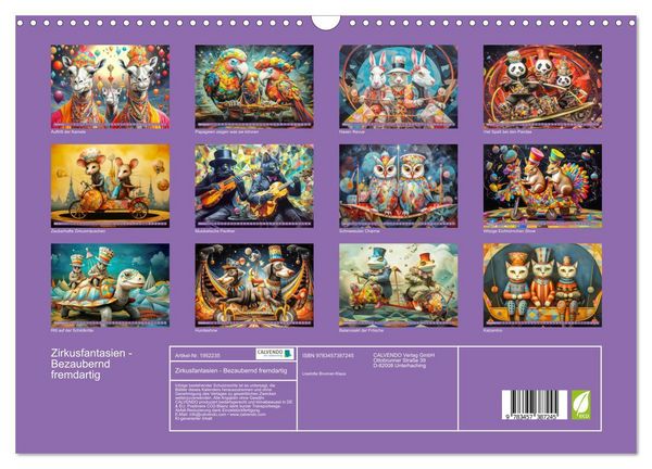 Produktbild: Zirkusfantasien - Bezaubernd fremdartig (Wandkalender 2026 DIN A3 quer), CALVENDO Monatskalender