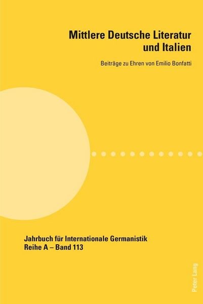 Produktbild: Mittlere Deutsche Literatur und Italien