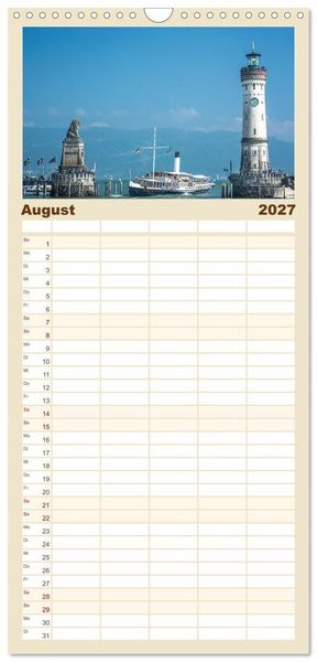 Produktbild: Familienplaner 2027 - Insel Lindau - Bayerische Perle im Bodensee mit 5 Spalten (Wandkalender, 21 x 45 cm) CALVENDO