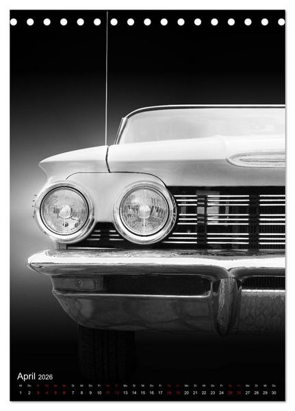 Produktbild: Amerikanische Autos aus den Jahren 1957 bis 1976 Frontansichten (Tischkalender 2026 DIN A5 hoch), CALVENDO Monatskalender