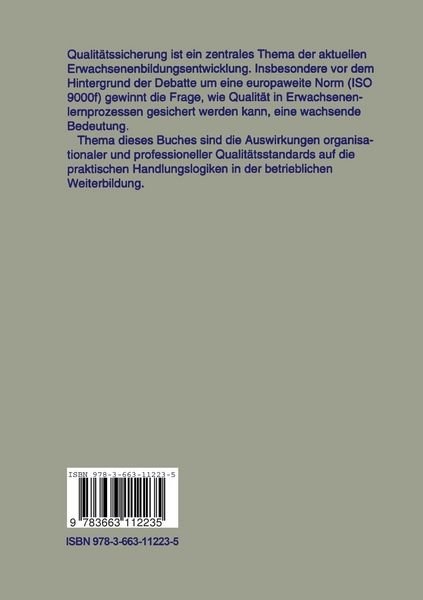 Produktbild: Qualit&auml;tssicherung in der Erwachsenenbildung